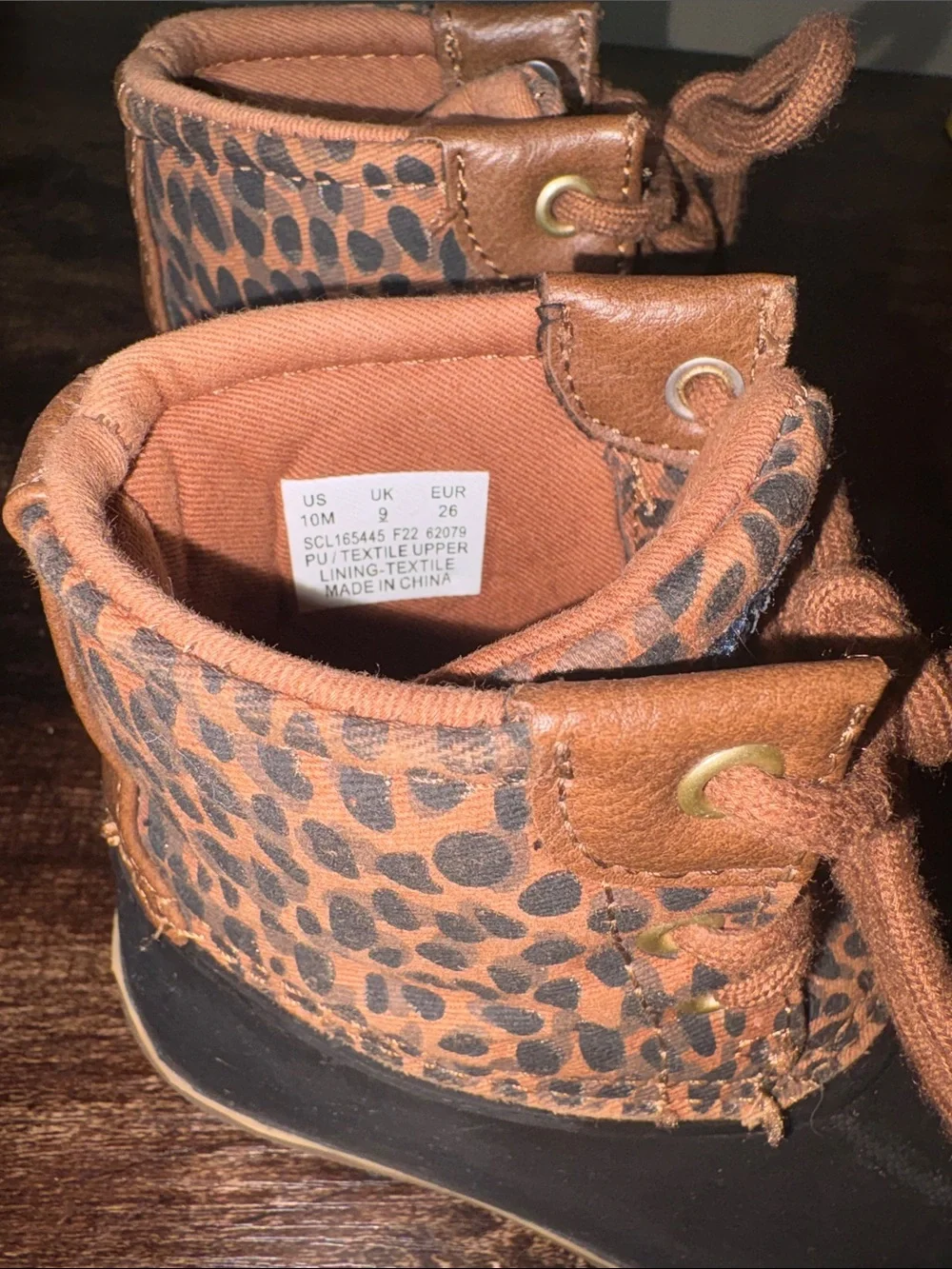 Sperry toddler girls and Leopard Print Waterproof Winter/ rain Boots size 10